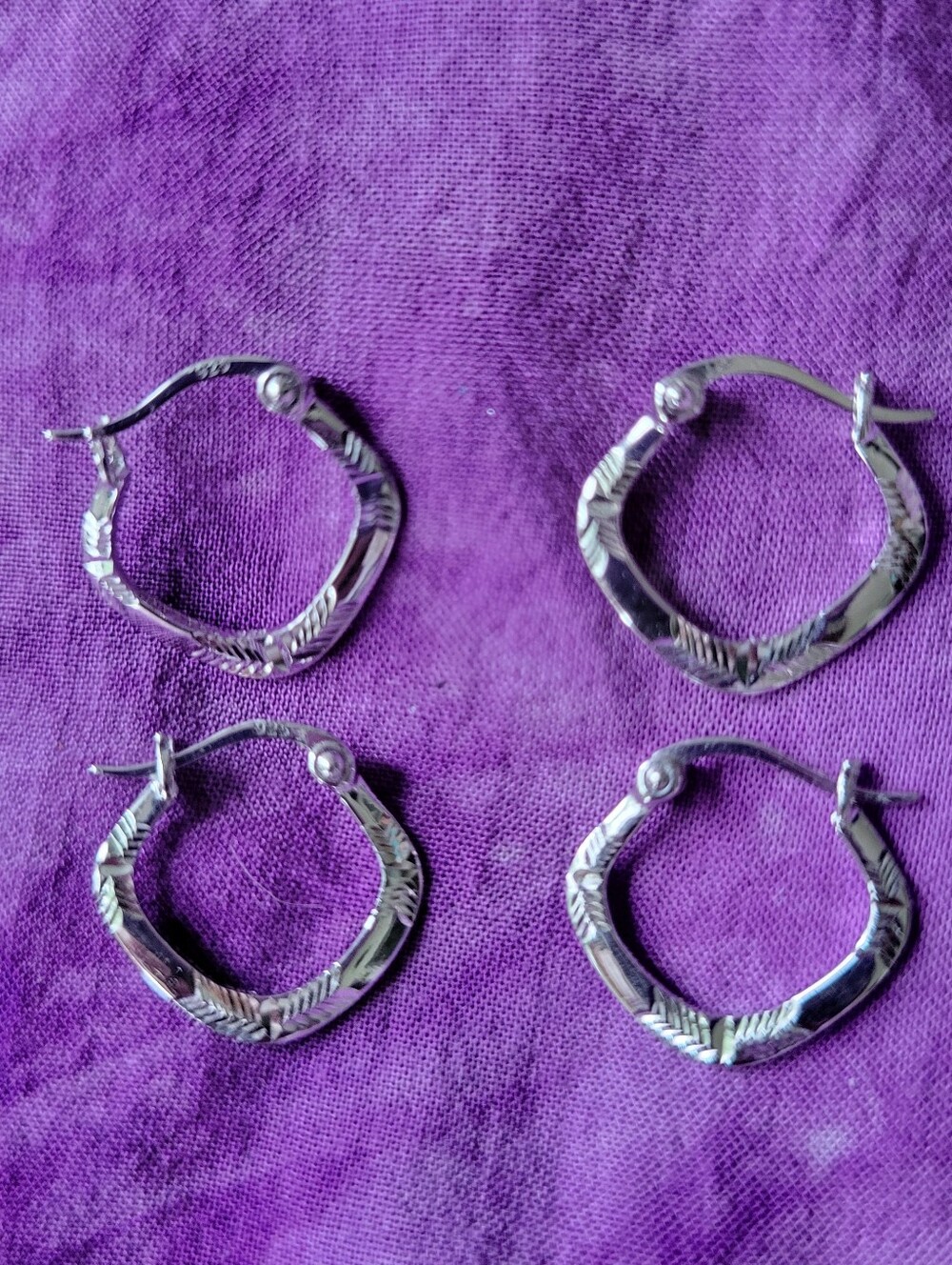 Small Sterling Silver Earring Set Of 4